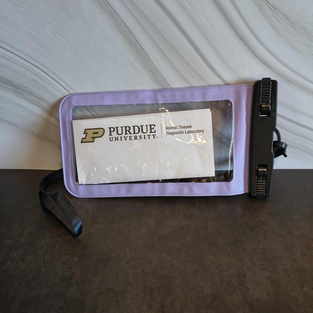 Clear Waterproof Phone Pouch - Lavender Trim